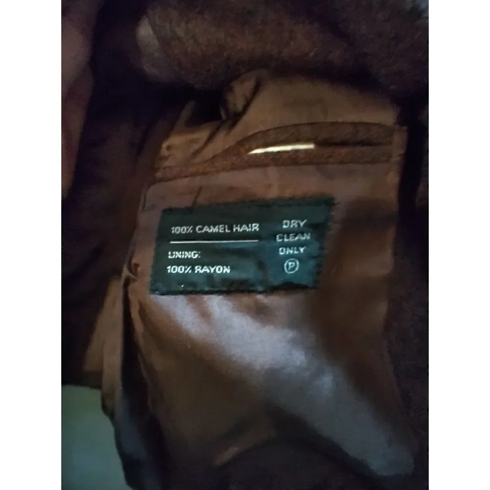 EXOTIC CAMEL HAIR DARK BROWN RAINBOW TINT UOMO JACKET BLAZER MADE IN ISRAEL SIZE